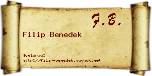 Filip Benedek névjegykártya