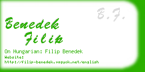 benedek filip business card